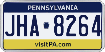 PA license plate JHA8264