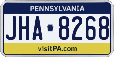PA license plate JHA8268