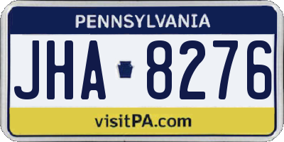 PA license plate JHA8276