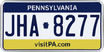 PA license plate JHA8277