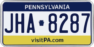 PA license plate JHA8287