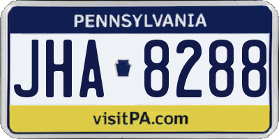 PA license plate JHA8288