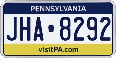 PA license plate JHA8292