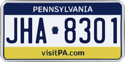 PA license plate JHA8301