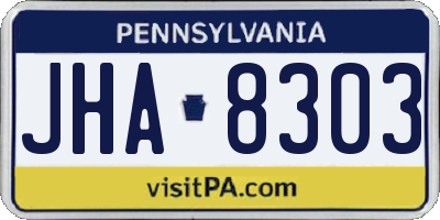 PA license plate JHA8303