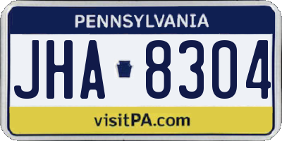 PA license plate JHA8304