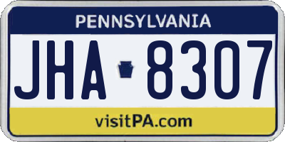PA license plate JHA8307
