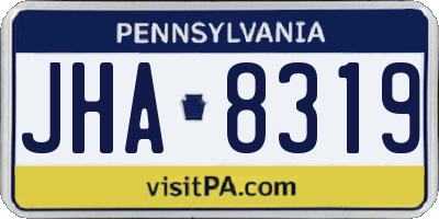 PA license plate JHA8319