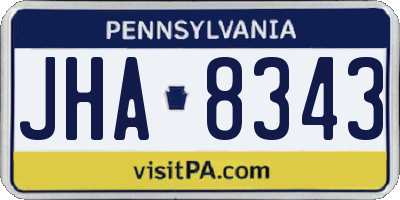 PA license plate JHA8343