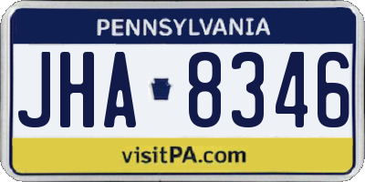 PA license plate JHA8346