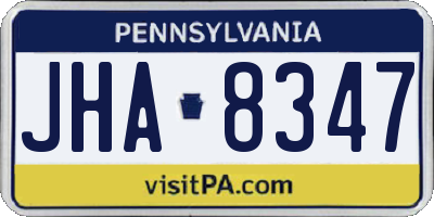 PA license plate JHA8347