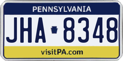 PA license plate JHA8348