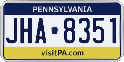 PA license plate JHA8351