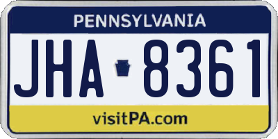 PA license plate JHA8361