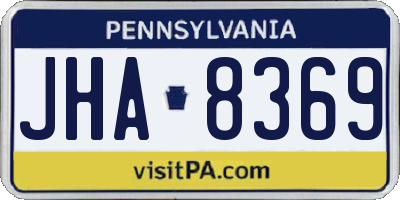 PA license plate JHA8369