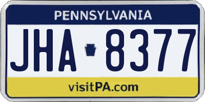 PA license plate JHA8377