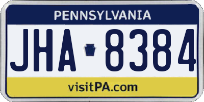 PA license plate JHA8384