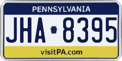PA license plate JHA8395