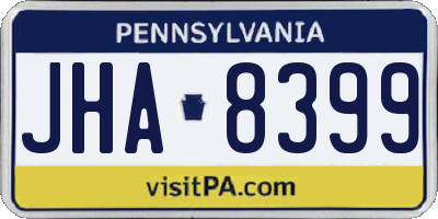 PA license plate JHA8399