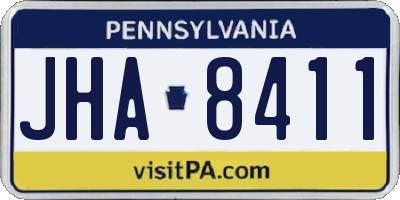 PA license plate JHA8411