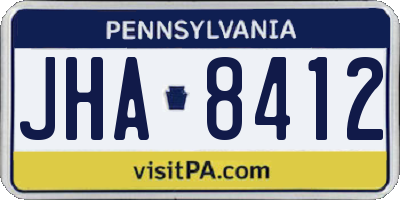 PA license plate JHA8412