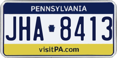 PA license plate JHA8413