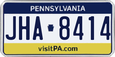 PA license plate JHA8414