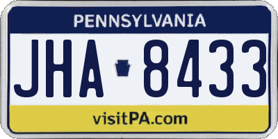 PA license plate JHA8433