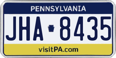 PA license plate JHA8435