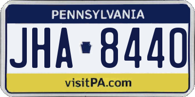 PA license plate JHA8440