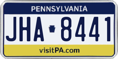 PA license plate JHA8441