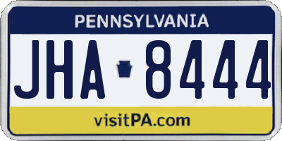 PA license plate JHA8444