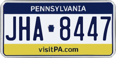 PA license plate JHA8447