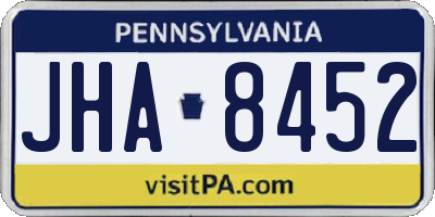 PA license plate JHA8452