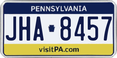 PA license plate JHA8457