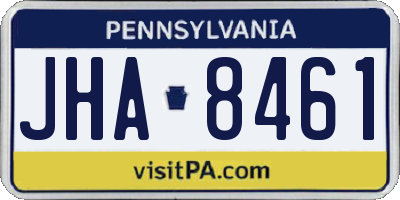 PA license plate JHA8461