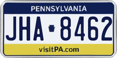PA license plate JHA8462