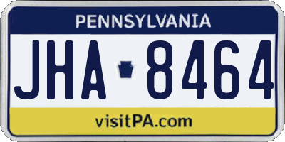 PA license plate JHA8464