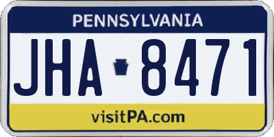 PA license plate JHA8471