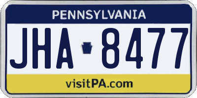 PA license plate JHA8477