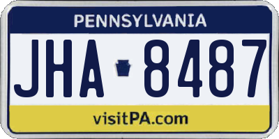 PA license plate JHA8487