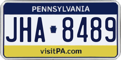 PA license plate JHA8489