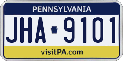 PA license plate JHA9101