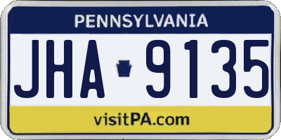 PA license plate JHA9135