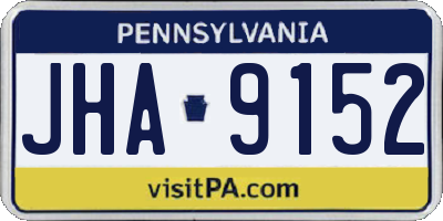 PA license plate JHA9152