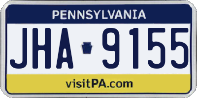 PA license plate JHA9155