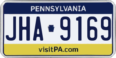 PA license plate JHA9169