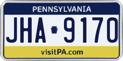 PA license plate JHA9170