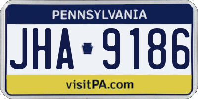 PA license plate JHA9186