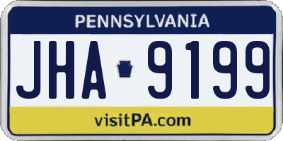 PA license plate JHA9199